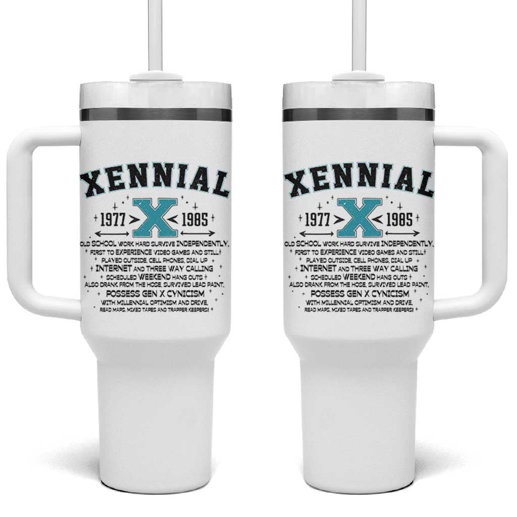 Xennial Definition 1977 to 1985 Tumbler With Handle Vintage Dictionary Style Graphic