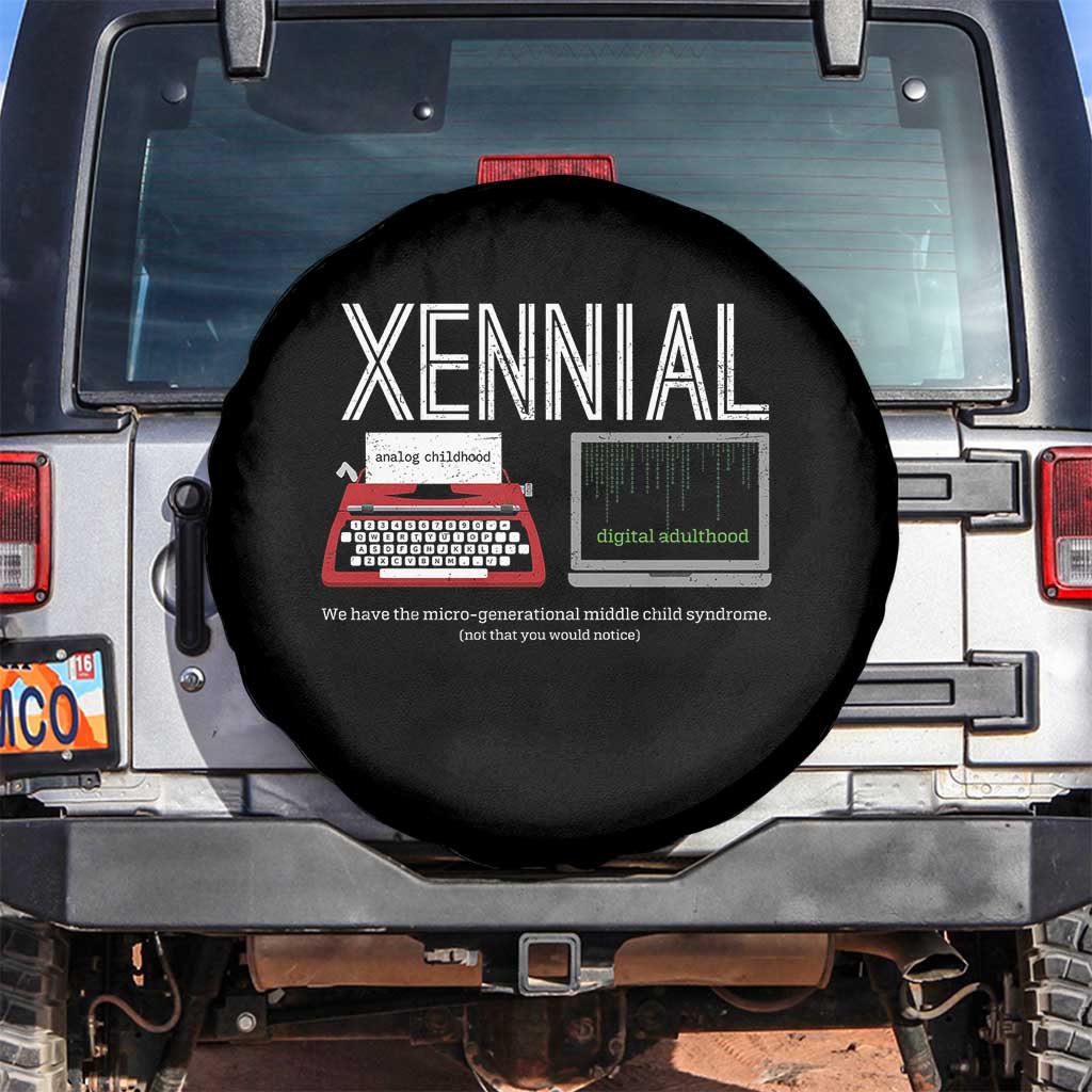 Xennial Typewriter and Computer Screen Spare Tire Cover Analog Childhood Digital Adulthood