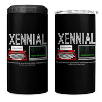 Xennial Typewriter and Computer Screen 4 in 1 Can Cooler Tumbler Analog Childhood Digital Adulthood