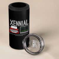 Xennial Typewriter and Computer Screen 4 in 1 Can Cooler Tumbler Analog Childhood Digital Adulthood