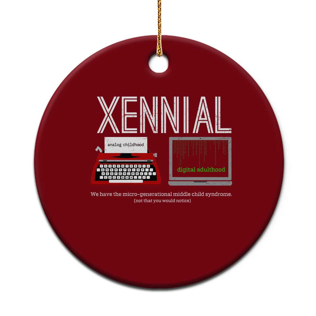 Xennial Typewriter and Computer Screen Ceramic Ornament Analog Childhood Digital Adulthood
