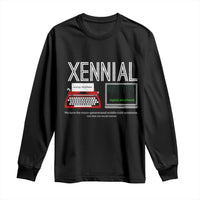 Xennial Typewriter and Computer Screen Long Sleeve Shirt Analog Childhood Digital Adulthood