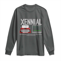 Xennial Typewriter and Computer Screen Long Sleeve Shirt Analog Childhood Digital Adulthood