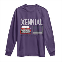 Xennial Typewriter and Computer Screen Long Sleeve Shirt Analog Childhood Digital Adulthood