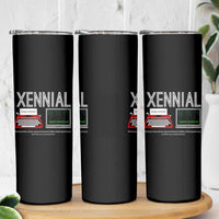 Xennial Typewriter and Computer Screen Skinny Tumbler Analog Childhood Digital Adulthood
