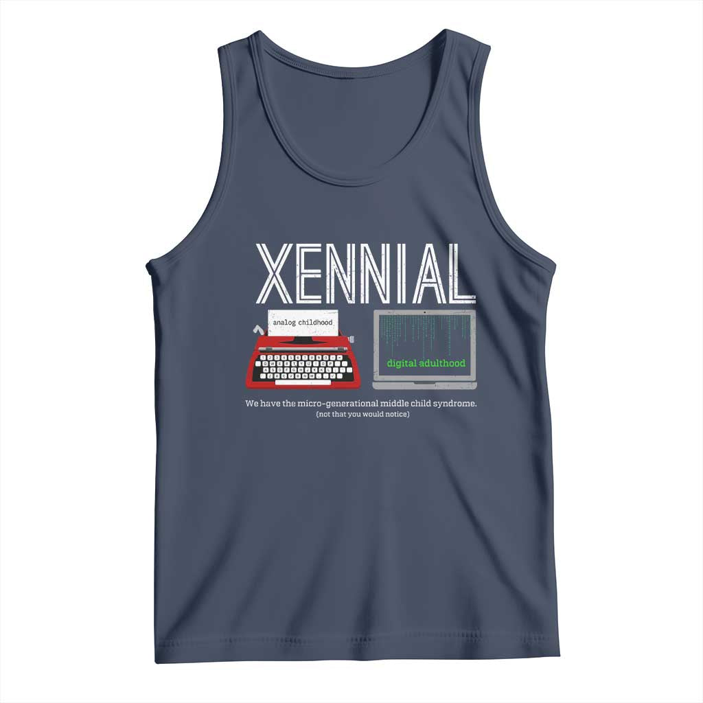 Xennial Typewriter and Computer Screen Tank Top Analog Childhood Digital Adulthood