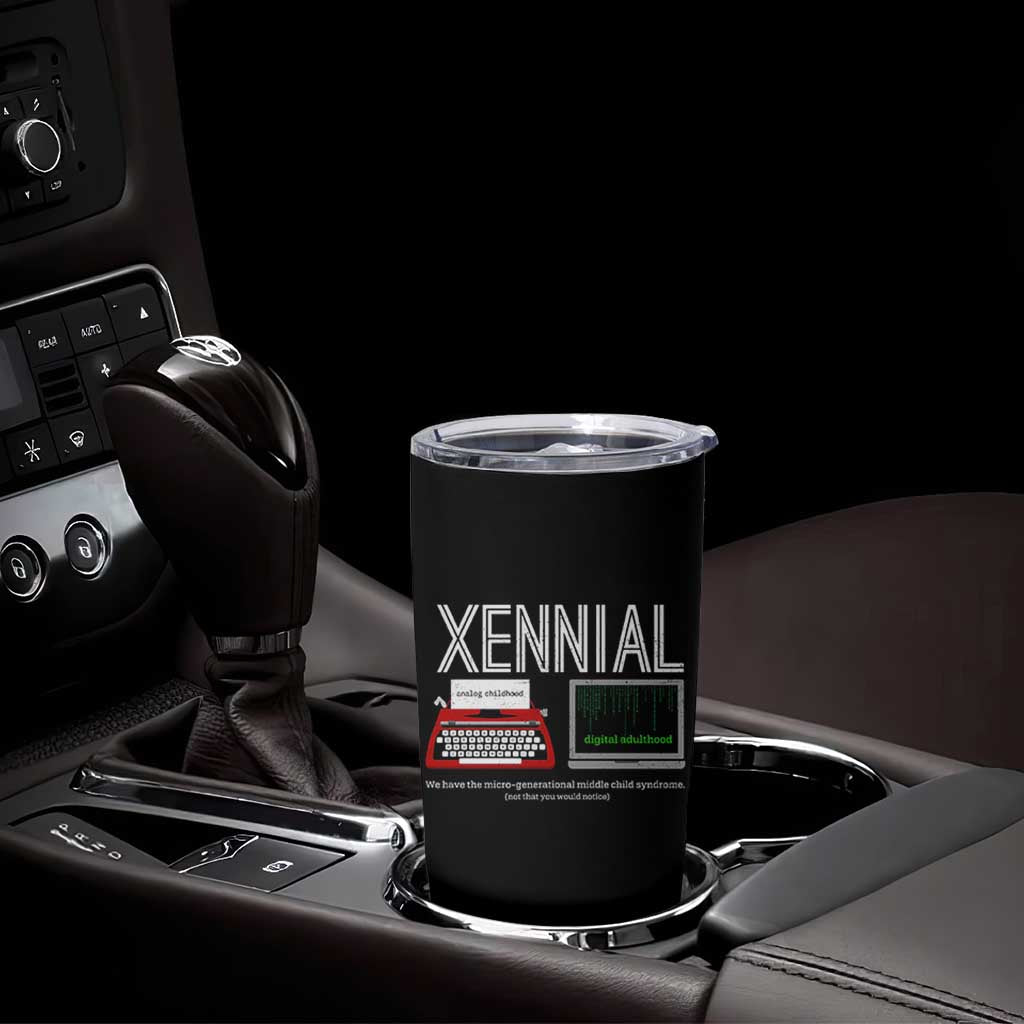 Xennial Typewriter and Computer Screen Tumbler Cup Analog Childhood Digital Adulthood