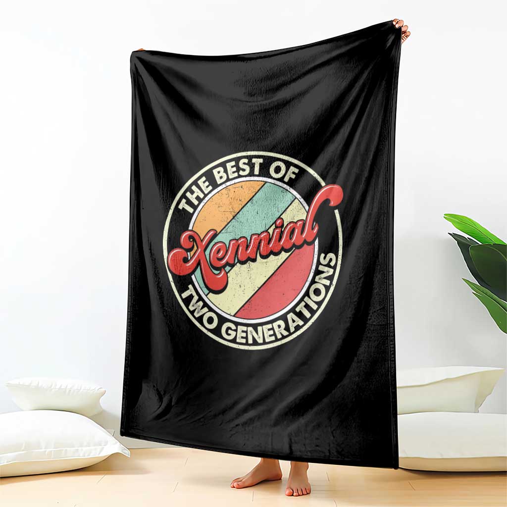Xennial The Best of Two Generations Throw Blanket Retro Sunset Vintage 70s Graphic
