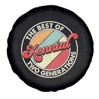 Xennial The Best of Two Generations Spare Tire Cover Retro Sunset Vintage 70s Graphic
