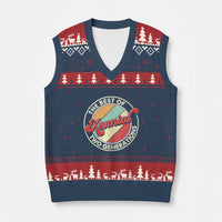 Xennial The Best of Two Generations V-Neck Knit Sweater Vest Retro Sunset Vintage 70s Graphic