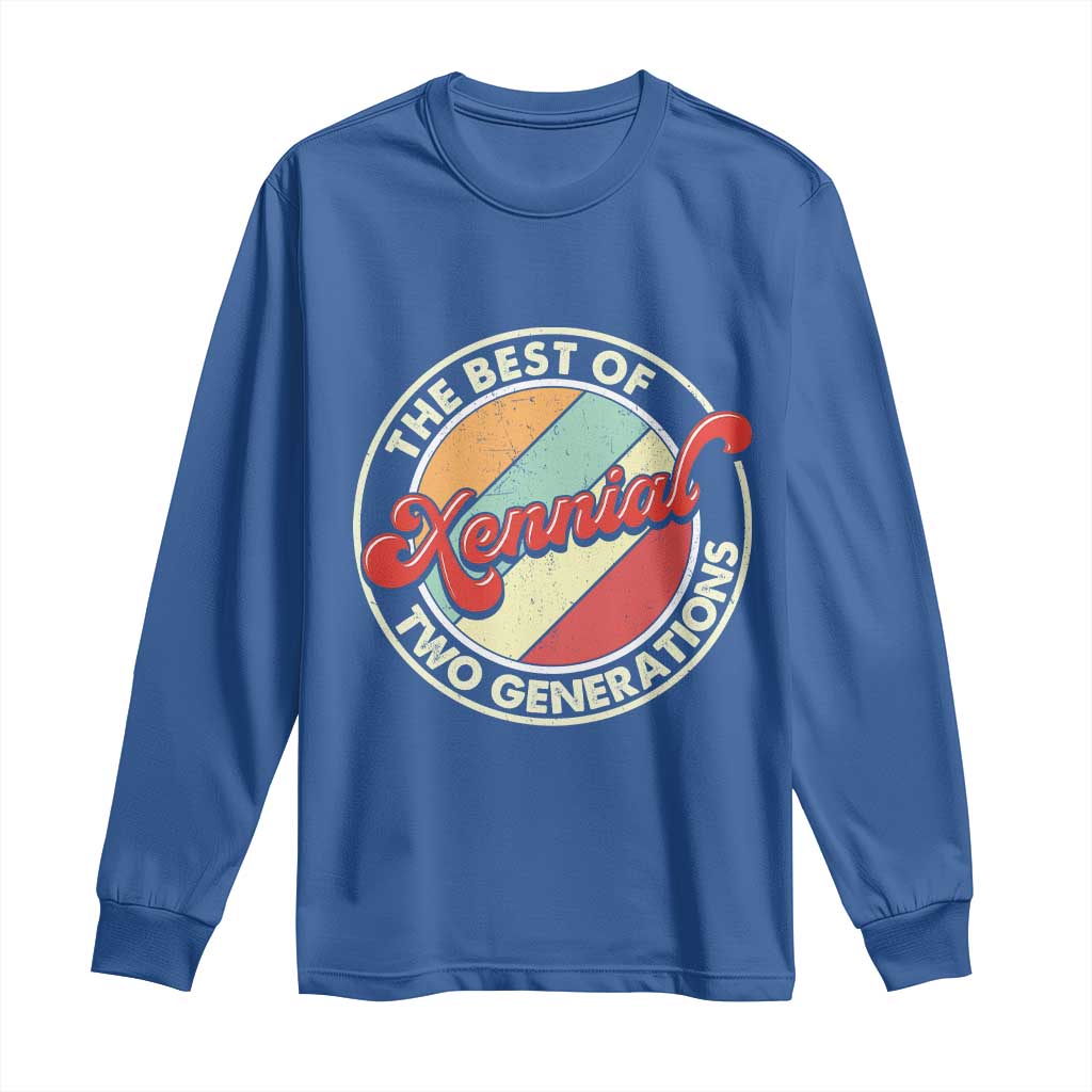 Xennial The Best of Two Generations Long Sleeve Shirt Retro Sunset Vintage 70s Graphic