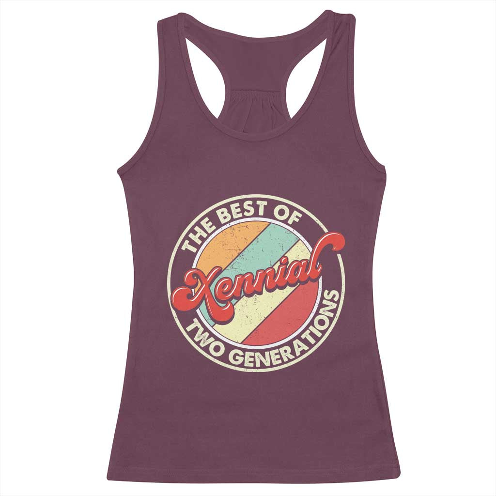 Xennial The Best of Two Generations Racerback Tank Top Retro Sunset Vintage 70s Graphic