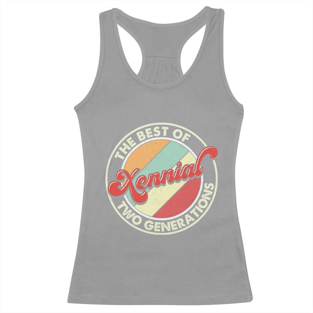 Xennial The Best of Two Generations Racerback Tank Top Retro Sunset Vintage 70s Graphic