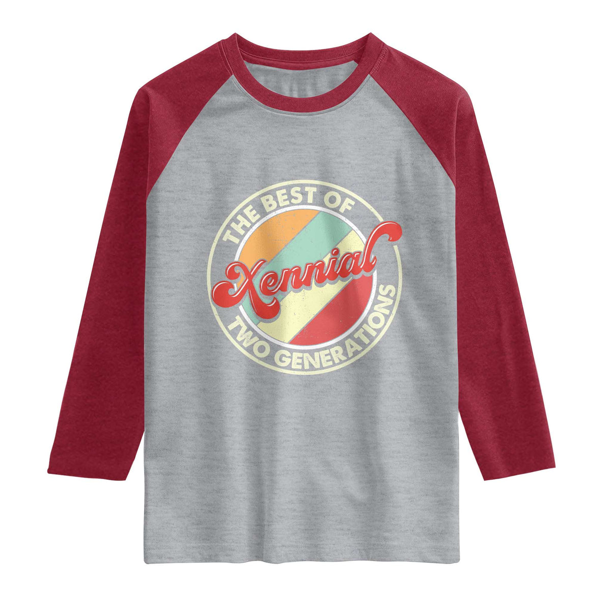 Xennial The Best of Two Generations Raglan Shirt Retro Sunset Vintage 70s Graphic