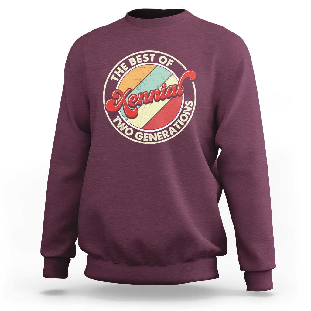 Xennial The Best of Two Generations Sweatshirt Retro Sunset Vintage 70s Graphic