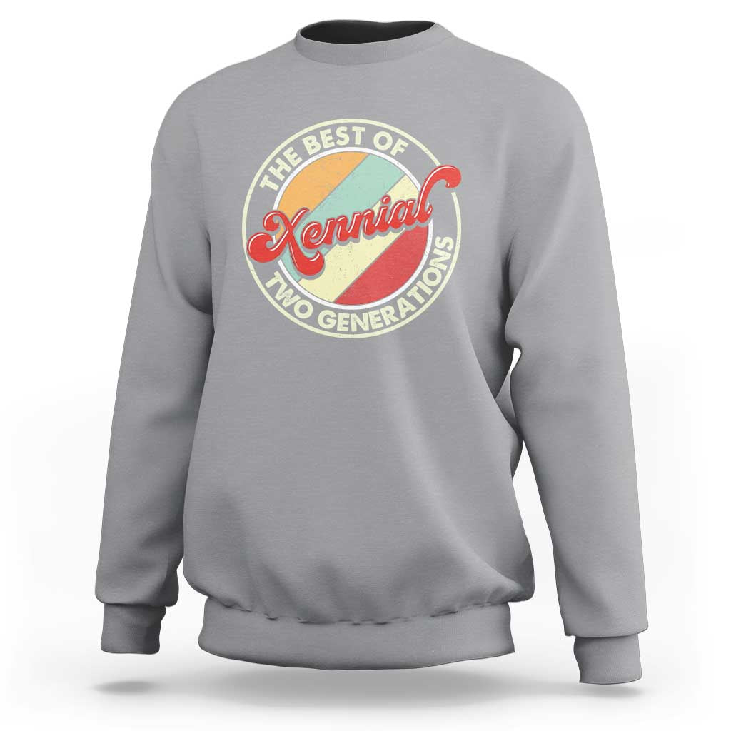 Xennial The Best of Two Generations Sweatshirt Retro Sunset Vintage 70s Graphic
