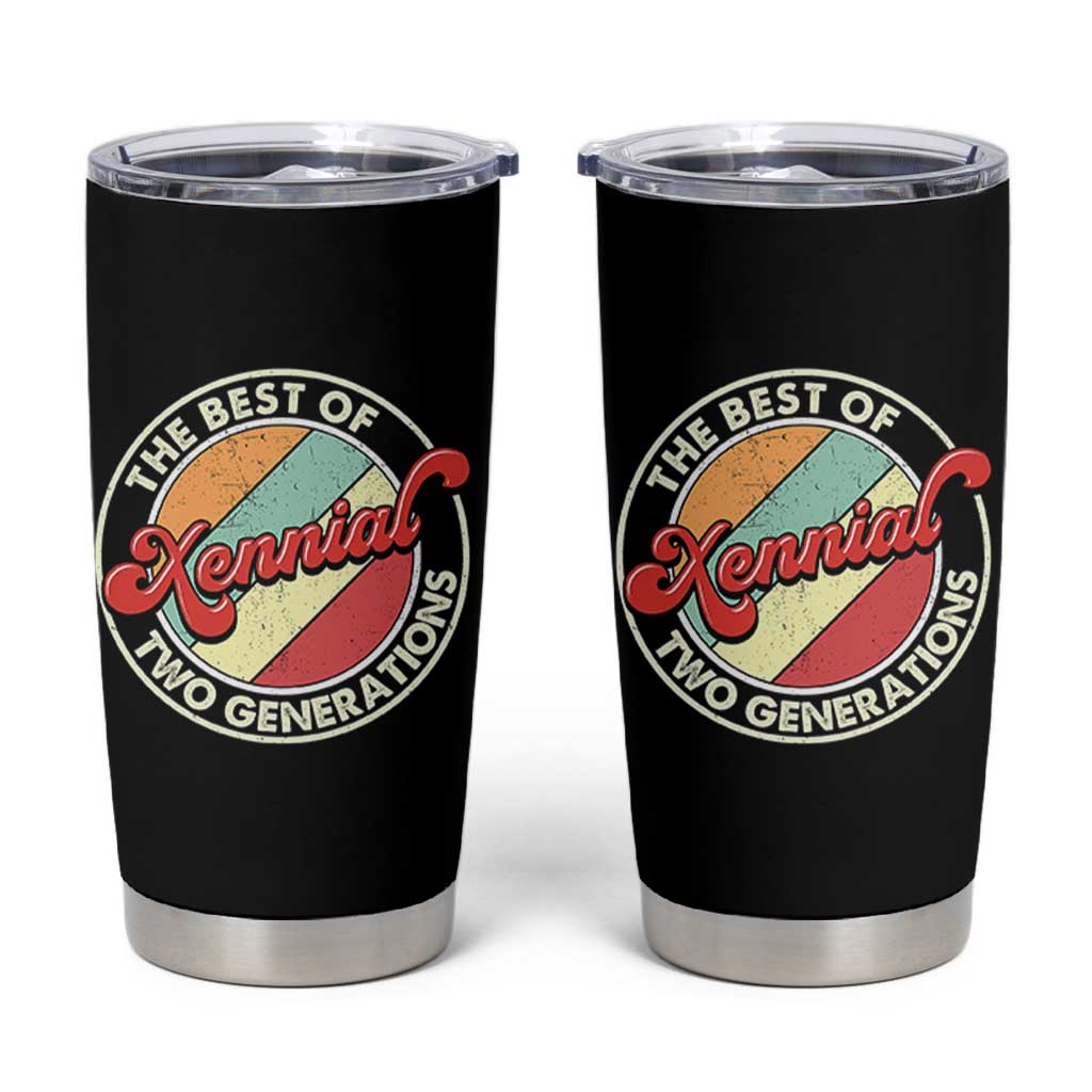 Xennial The Best of Two Generations Tumbler Cup Retro Sunset Vintage 70s Graphic