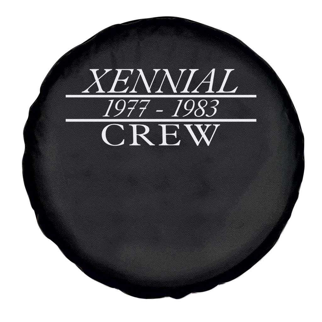 Xennial Crew 1977 to 1983 Spare Tire Cover Minimalist Bold Typography Graphic