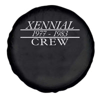 Xennial Crew 1977 to 1983 Spare Tire Cover Minimalist Bold Typography Graphic