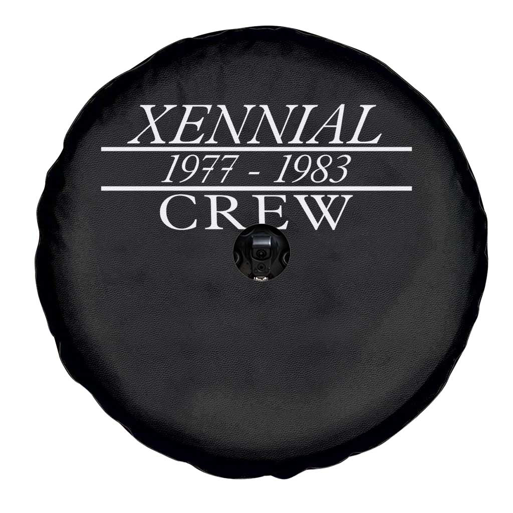 Xennial Crew 1977 to 1983 Spare Tire Cover Minimalist Bold Typography Graphic
