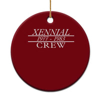 Xennial Crew 1977 to 1983 Ceramic Ornament Minimalist Bold Typography Graphic