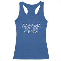 Xennial Crew 1977 to 1983 Racerback Tank Top Minimalist Bold Typography Graphic