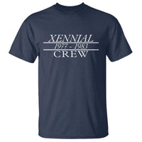Xennial Crew 1977 to 1983 T Shirt Minimalist Bold Typography Graphic