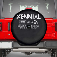 Funny Xennial Analog To Digital Spare Tire Cover Cassette Tape to Internet Cynic to Optimist