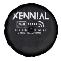 Funny Xennial Analog To Digital Spare Tire Cover Cassette Tape to Internet Cynic to Optimist