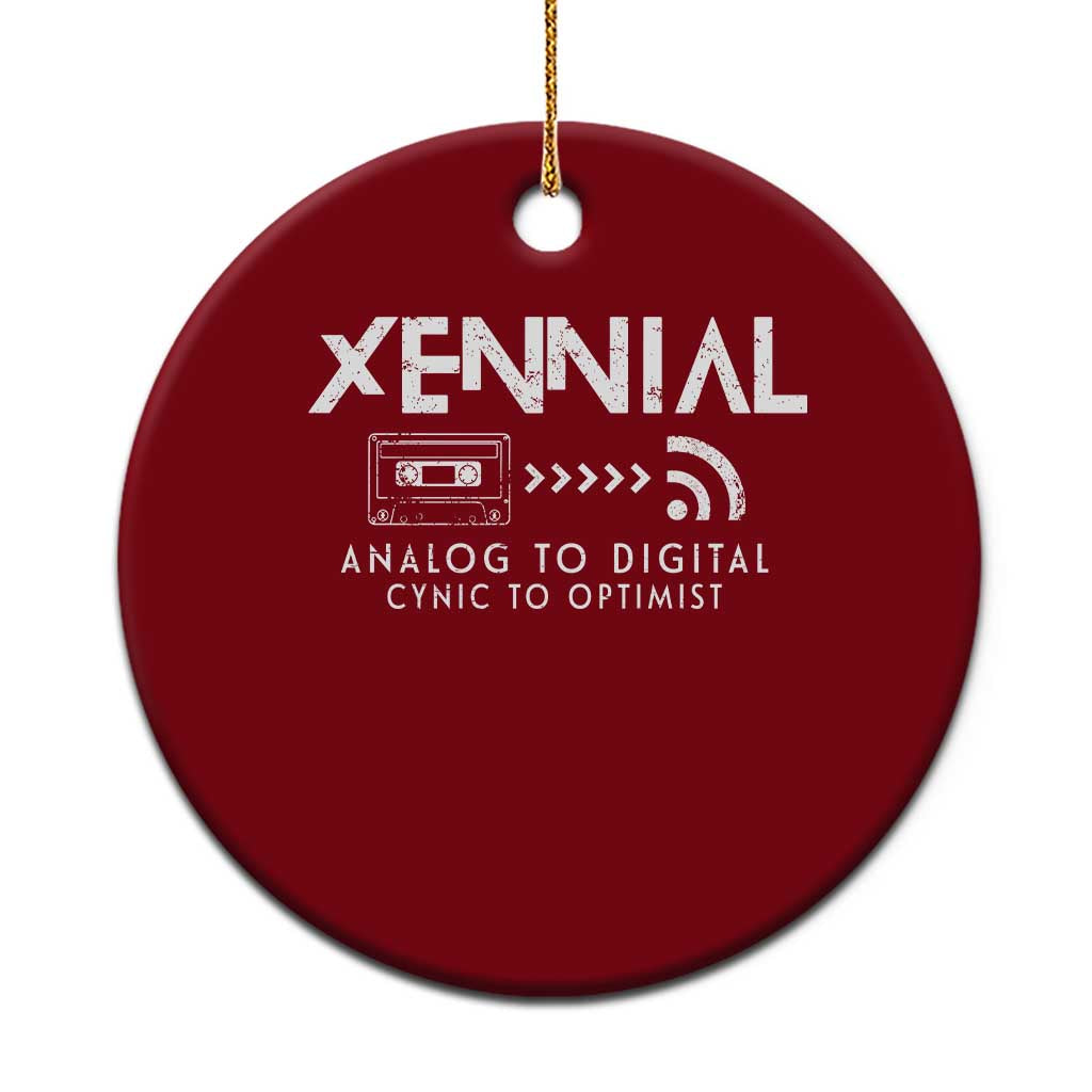 Funny Xennial Analog To Digital Ceramic Ornament Cassette Tape to Internet Cynic to Optimist
