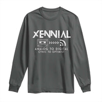 Funny Xennial Analog To Digital Long Sleeve Shirt Cassette Tape to Internet Cynic to Optimist