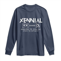 Funny Xennial Analog To Digital Long Sleeve Shirt Cassette Tape to Internet Cynic to Optimist