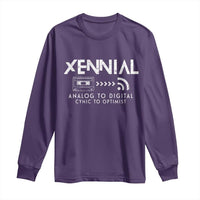 Funny Xennial Analog To Digital Long Sleeve Shirt Cassette Tape to Internet Cynic to Optimist