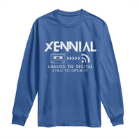 Funny Xennial Analog To Digital Long Sleeve Shirt Cassette Tape to Internet Cynic to Optimist