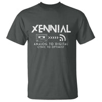 Funny Xennial Analog To Digital T Shirt Cassette Tape to Internet Cynic to Optimist