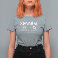 Funny Xennial Analog To Digital T Shirt For Women Cassette Tape to Internet Cynic to Optimist