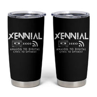 Funny Xennial Analog To Digital Tumbler Cup Cassette Tape to Internet Cynic to Optimist