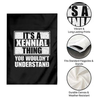 It's A Xennial Thing You Wouldn't Understand Garden Flag Distressed Retro Graphic