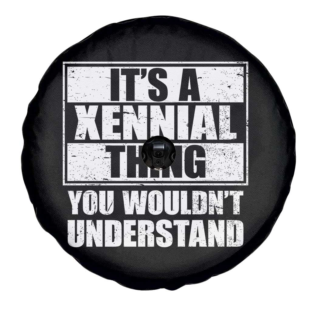 It's A Xennial Thing You Wouldn't Understand Spare Tire Cover Distressed Retro Graphic