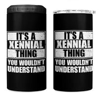 It's A Xennial Thing You Wouldn't Understand 4 in 1 Can Cooler Tumbler Distressed Retro Graphic