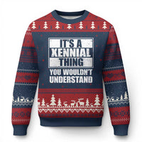 It's A Xennial Thing You Wouldn't Understand Ugly Christmas Sweater Distressed Retro Graphic
