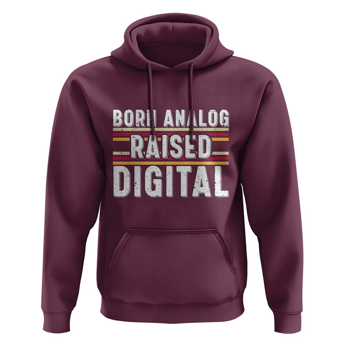 Born Analog Raised Digital Hoodie Vintage Sunset Retro Tech Graphic