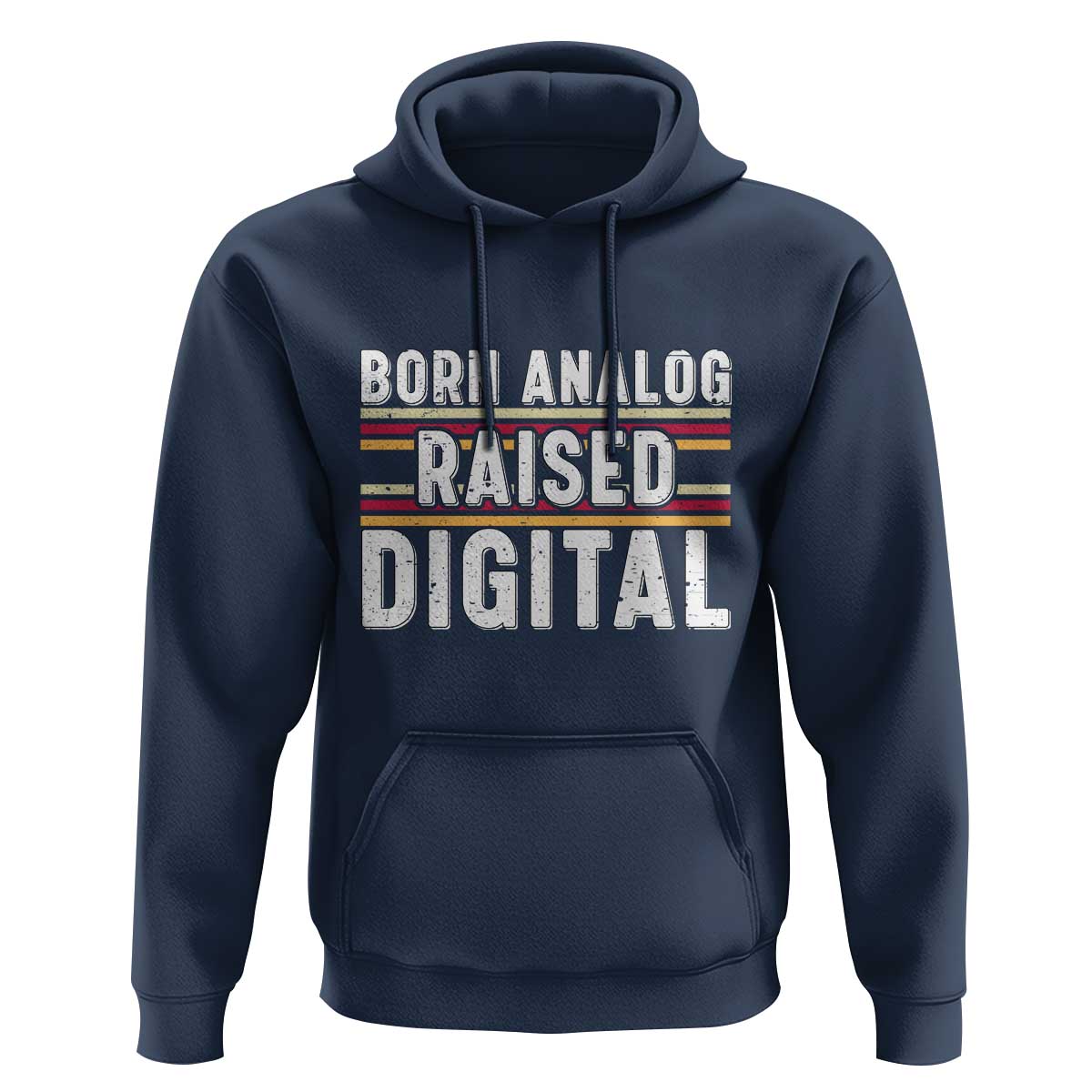 Born Analog Raised Digital Hoodie Vintage Sunset Retro Tech Graphic