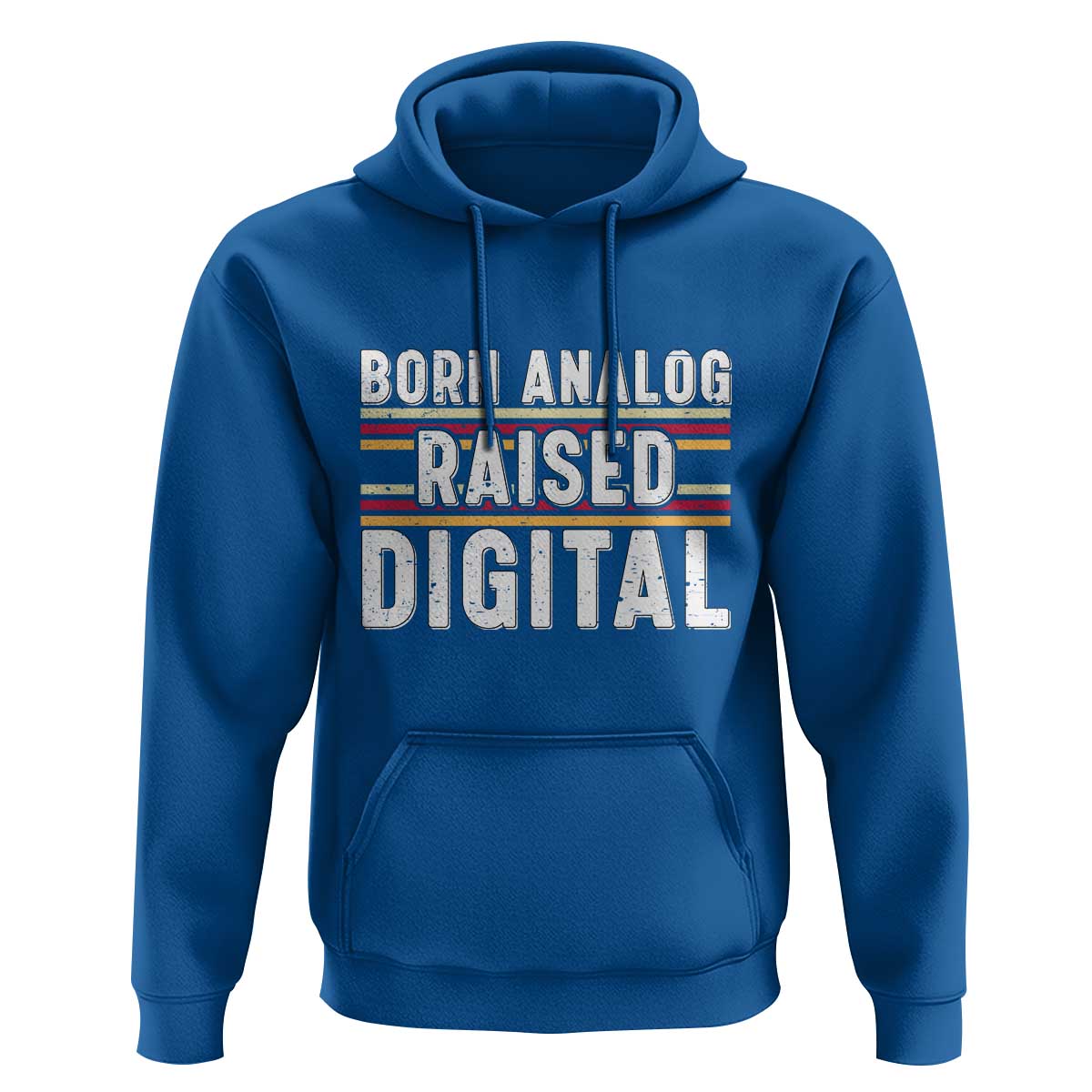 Born Analog Raised Digital Hoodie Vintage Sunset Retro Tech Graphic