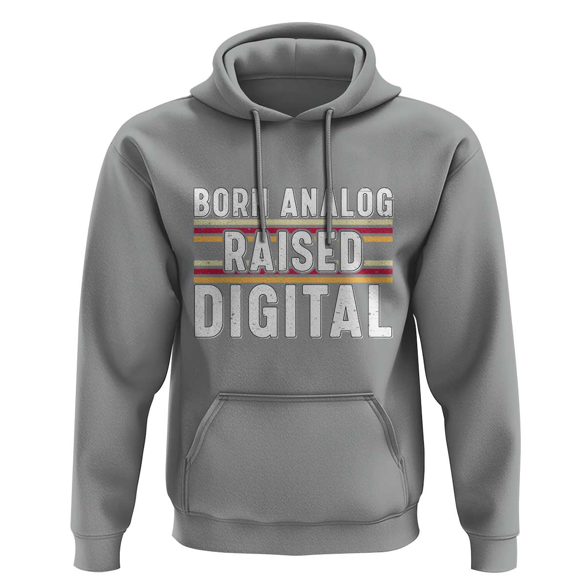 Born Analog Raised Digital Hoodie Vintage Sunset Retro Tech Graphic