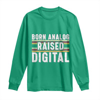 Born Analog Raised Digital Long Sleeve Shirt Vintage Sunset Retro Tech Graphic