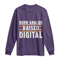 Born Analog Raised Digital Long Sleeve Shirt Vintage Sunset Retro Tech Graphic