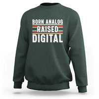 Born Analog Raised Digital Sweatshirt Vintage Sunset Retro Tech Graphic