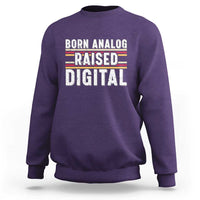 Born Analog Raised Digital Sweatshirt Vintage Sunset Retro Tech Graphic