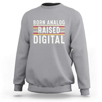 Born Analog Raised Digital Sweatshirt Vintage Sunset Retro Tech Graphic